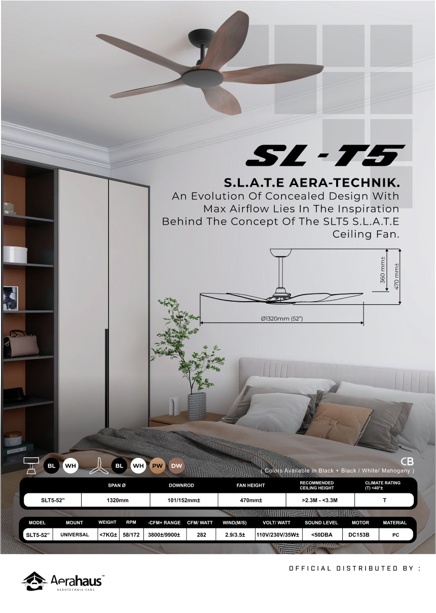 SL-T5 Aerahaus Technik DC Ceiling Fan