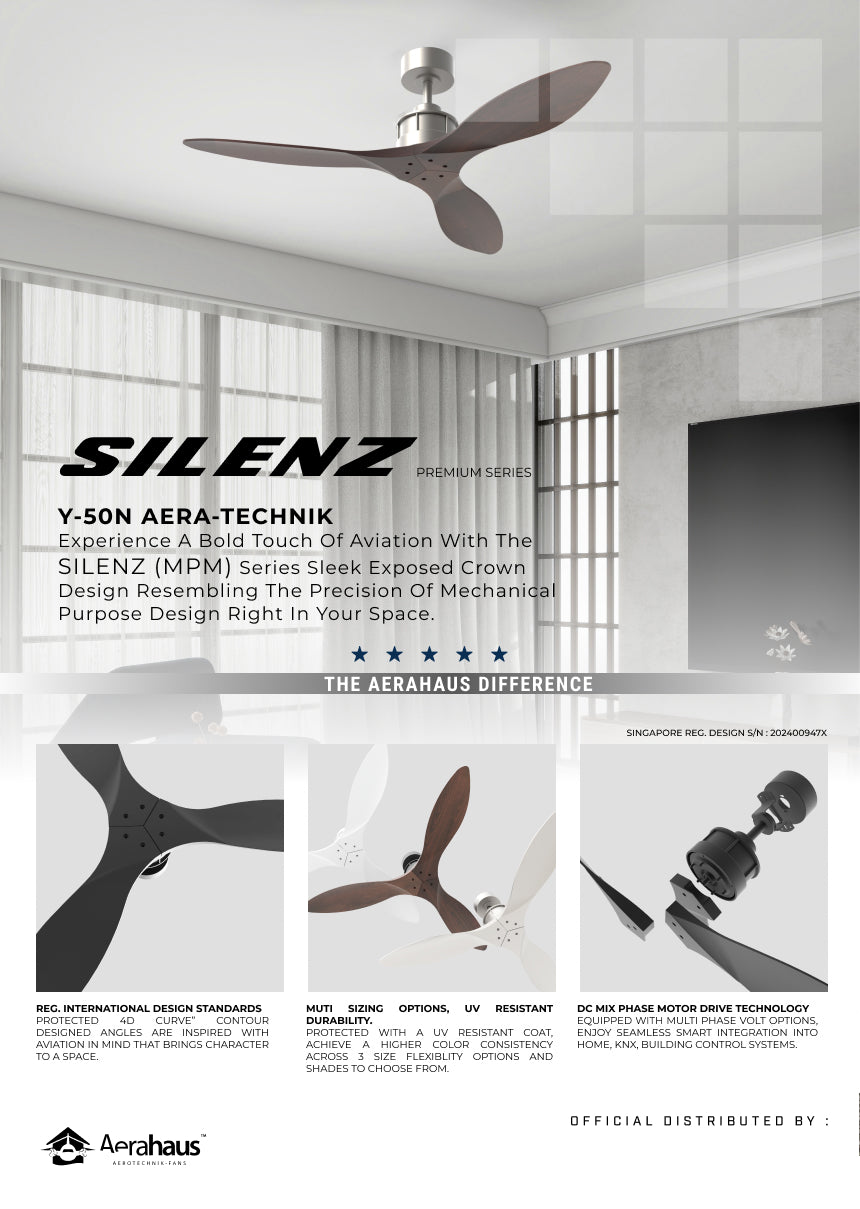 SILENZ (MPM) Y-50N Aerahaus Technik DC Ceiling Fan