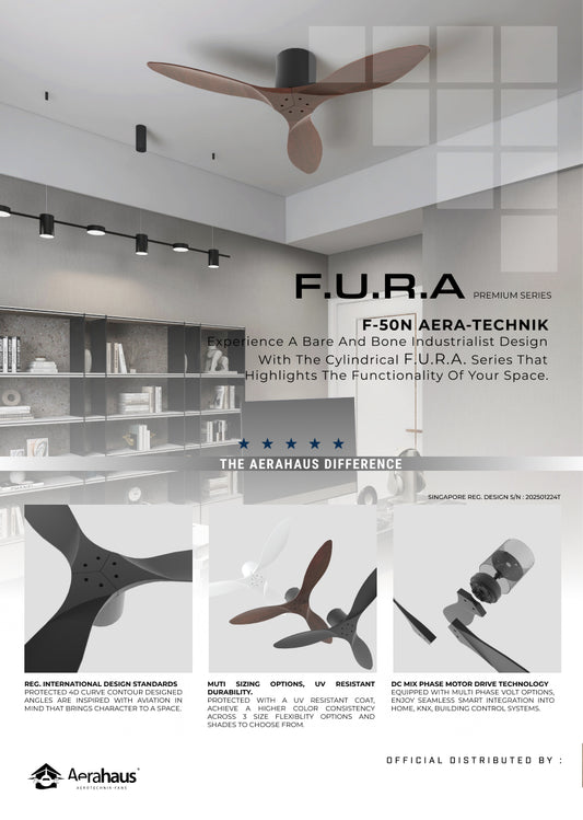 F.U.R.A F-50N Aerahaus Technik DC Ceiling Fan