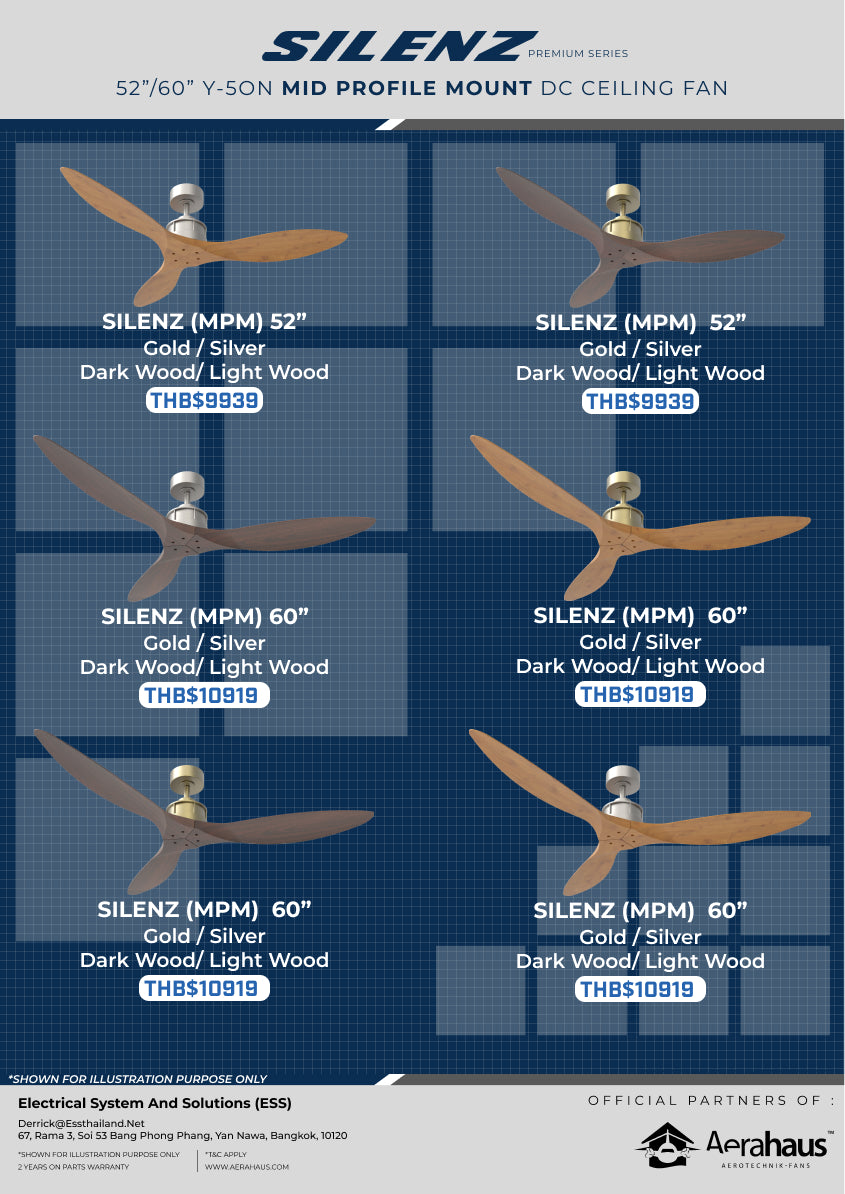 SILENZ (MPM) Y-50N Aerahaus Technik DC Ceiling Fan
